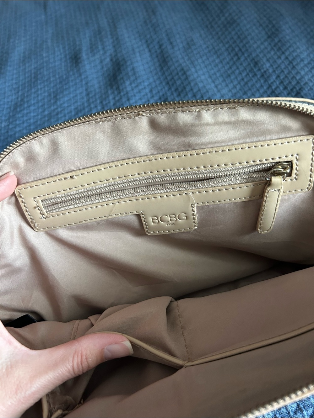 BCBG | Patent Dome Satchel - Beige Cream - Picture 2 of 3